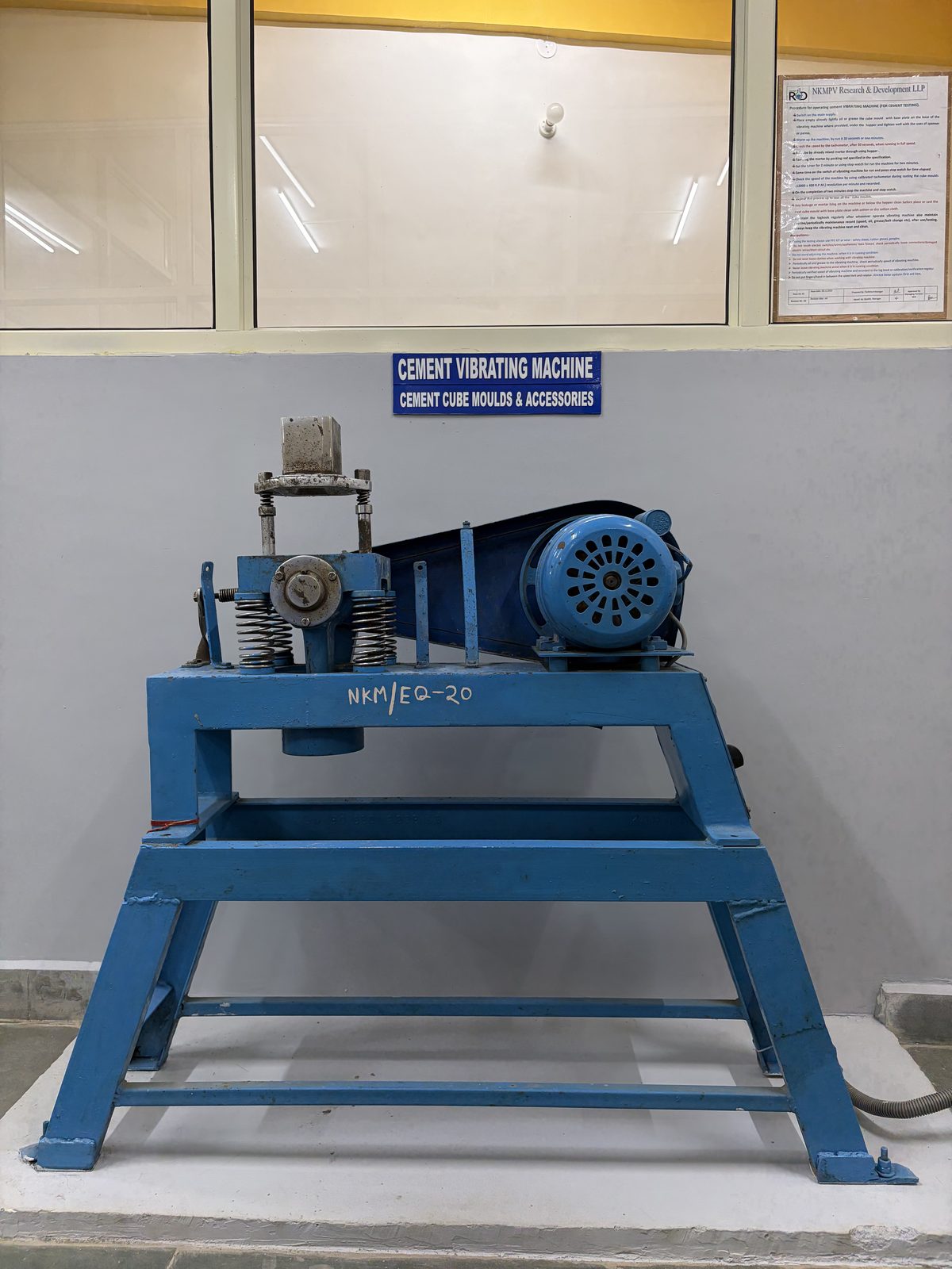Cement Cube Vibrating Machine — view 2 — NKMPV NABL lab, Pinjore