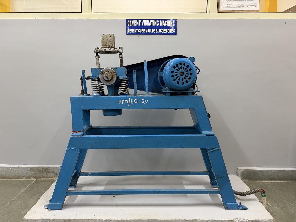 Cement Cube Vibrating Machine at the NKMPV NABL-accredited laboratory, Pinjore