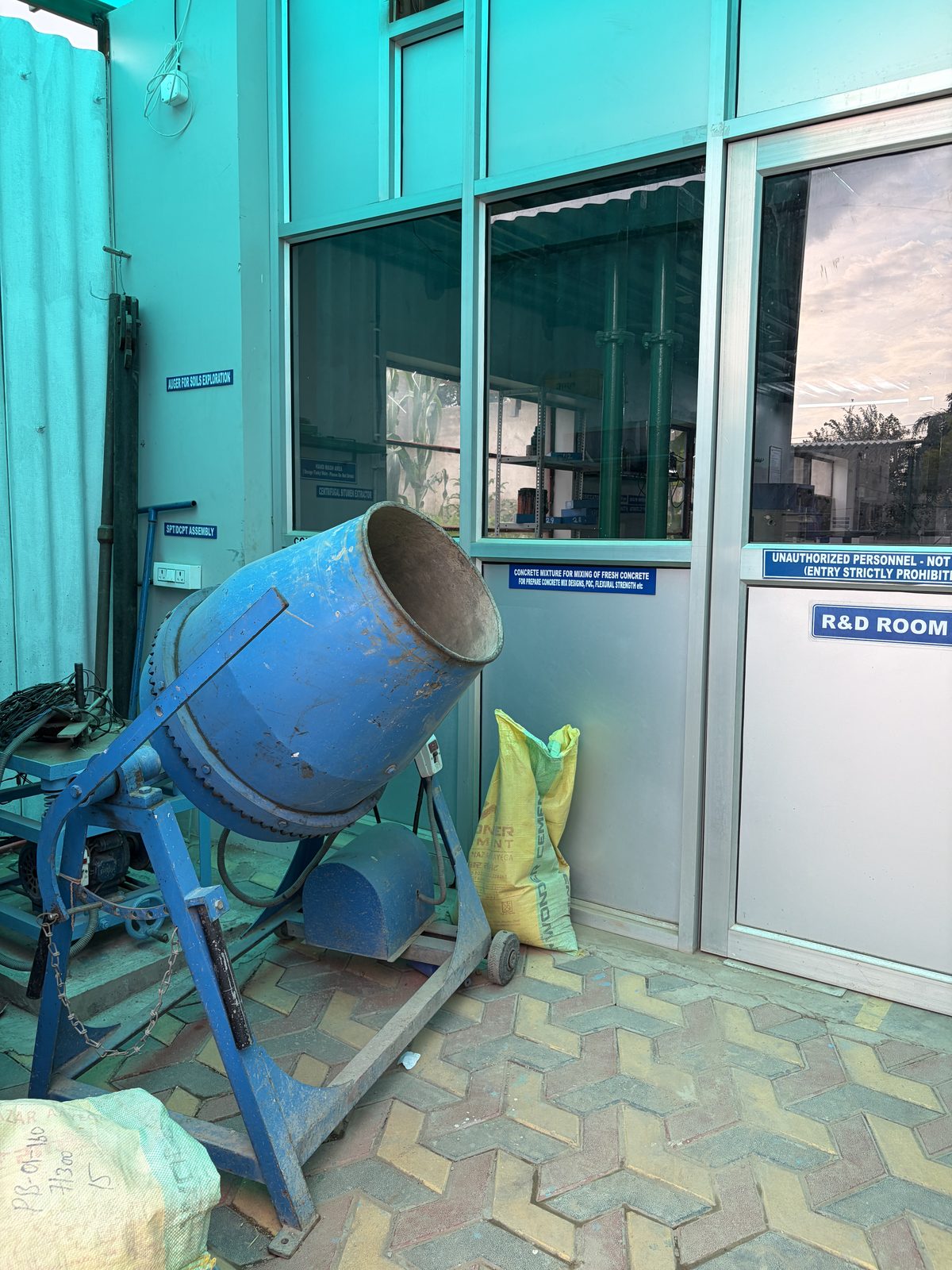Laboratory Concrete Mixer at the NKMPV NABL-accredited laboratory, Pinjore