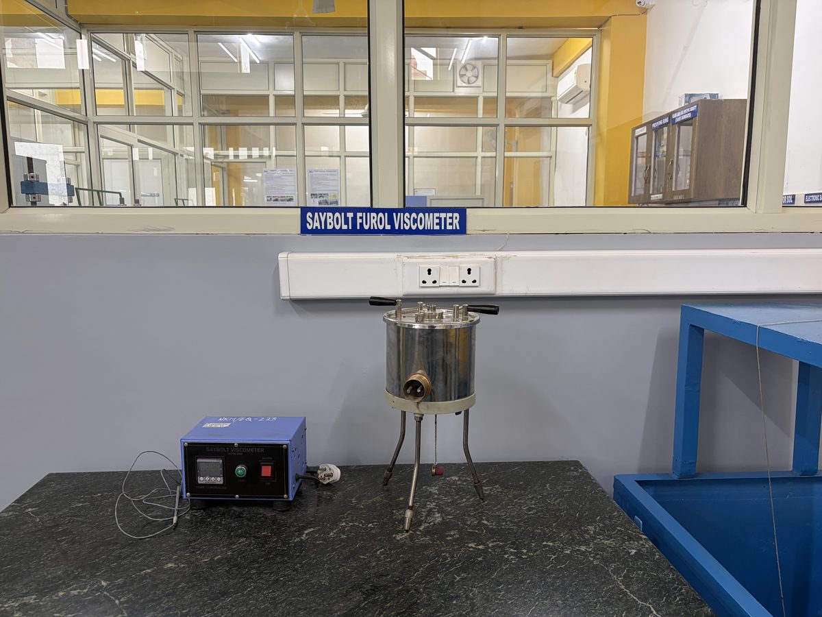 Saybolt Furol Viscometer — view 2 — NKMPV NABL lab, Pinjore