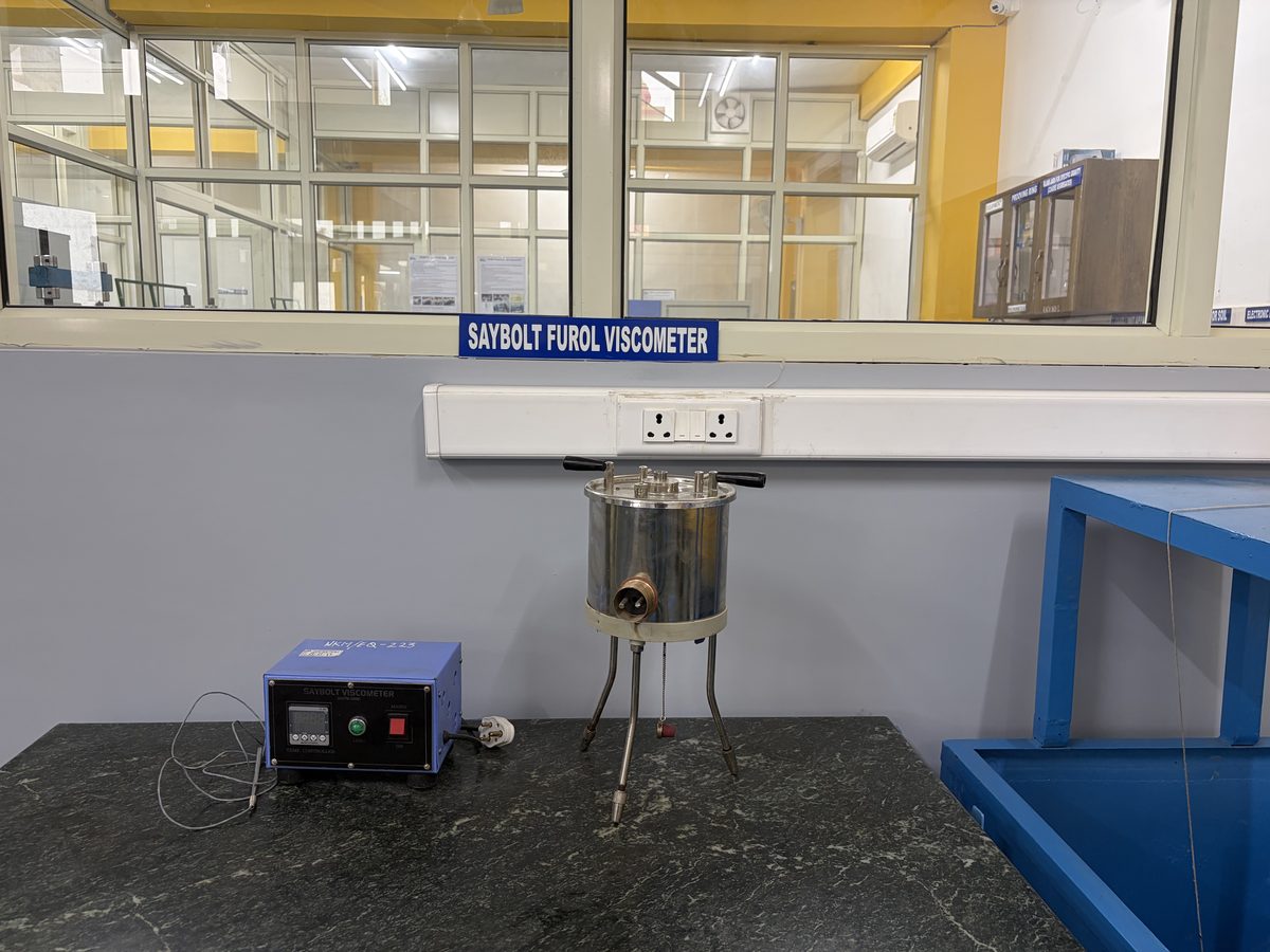 Saybolt Furol Viscometer at the NKMPV NABL-accredited laboratory, Pinjore