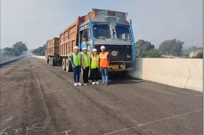 Bridge Load Test using total station to record displacement and movement