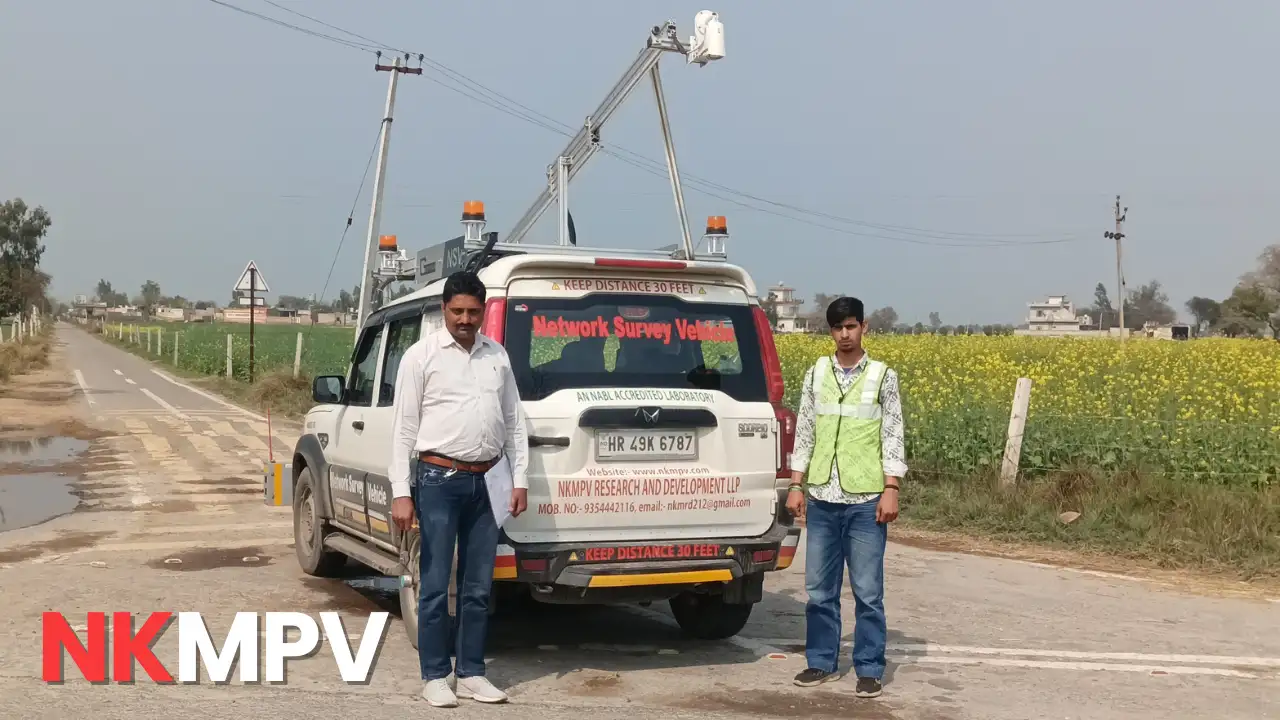 Network Survey Vehicle system showing sensors and equipment used for NSV testing